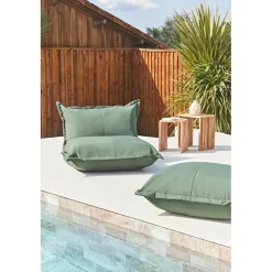 Pouf d'extérieur en tissu vert 95x95cm - Sola