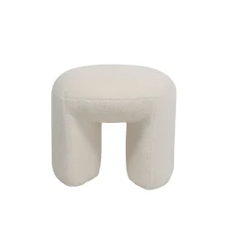Pouf en tissu bouclette crème - Loa