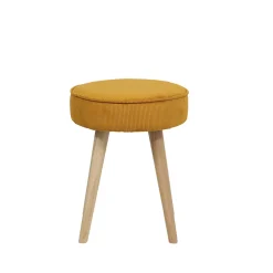 Pouf en velours côtelé abricot - Popy