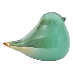 Presse papier moineau en verre menthe - Serin