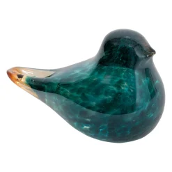 Presse papier moineau en verre indigo - Serin