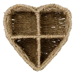 Range couverts coeur en jonc de mer naturel h16cm - Borneo