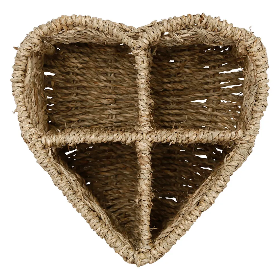 Range couverts coeur en jonc de mer naturel h16cm - Borneo