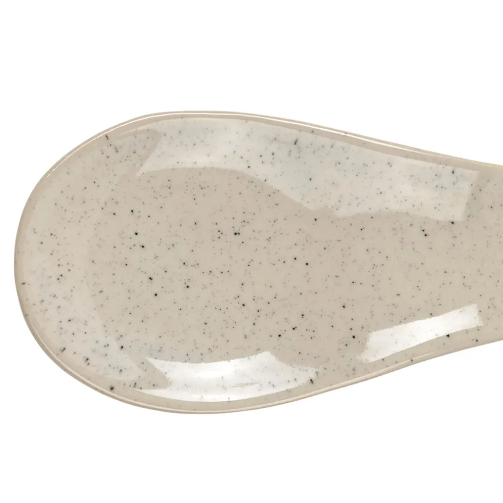 Repose cuillère en grès blanc moucheté - Jeanne