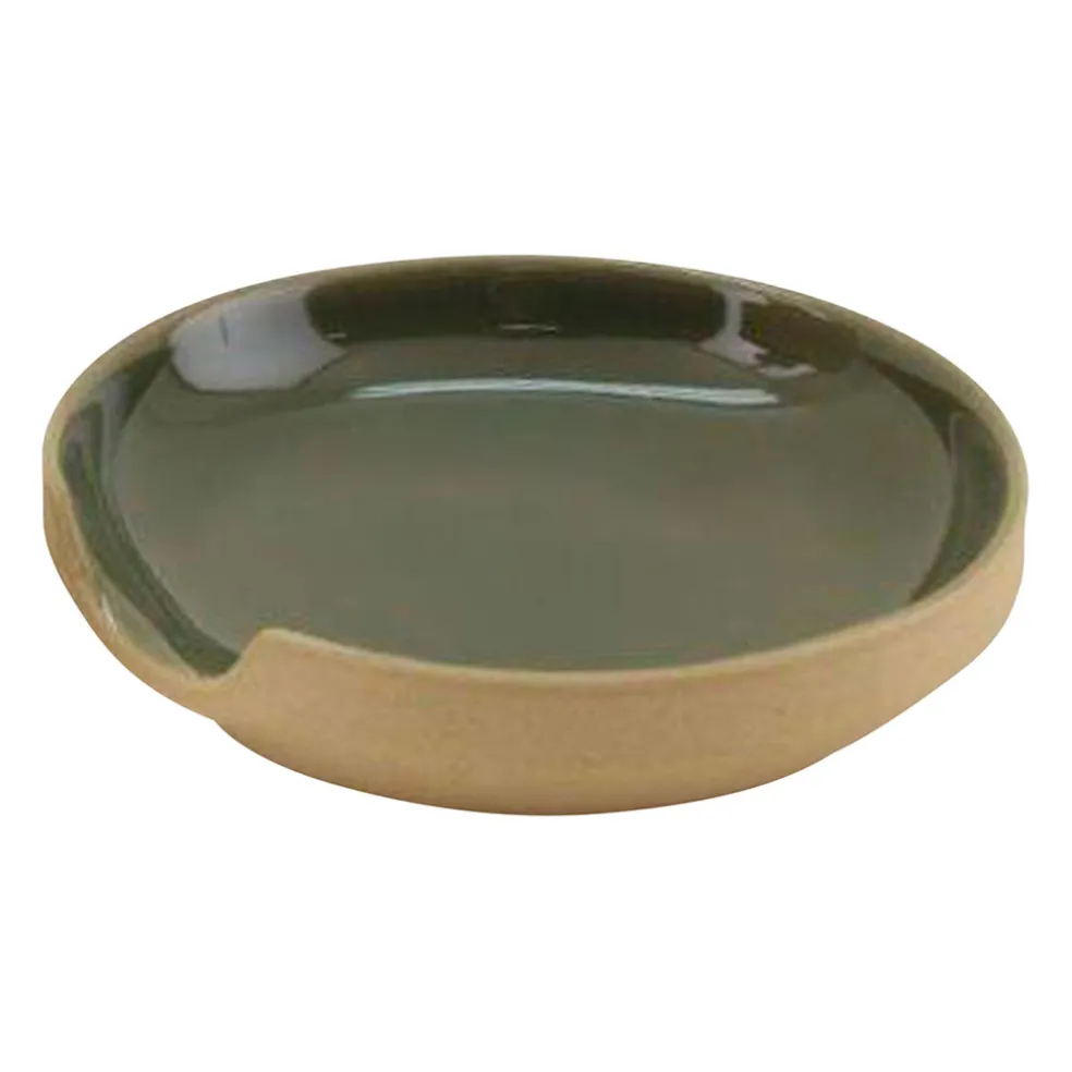 Repose cuillère en grès kaki - Jade