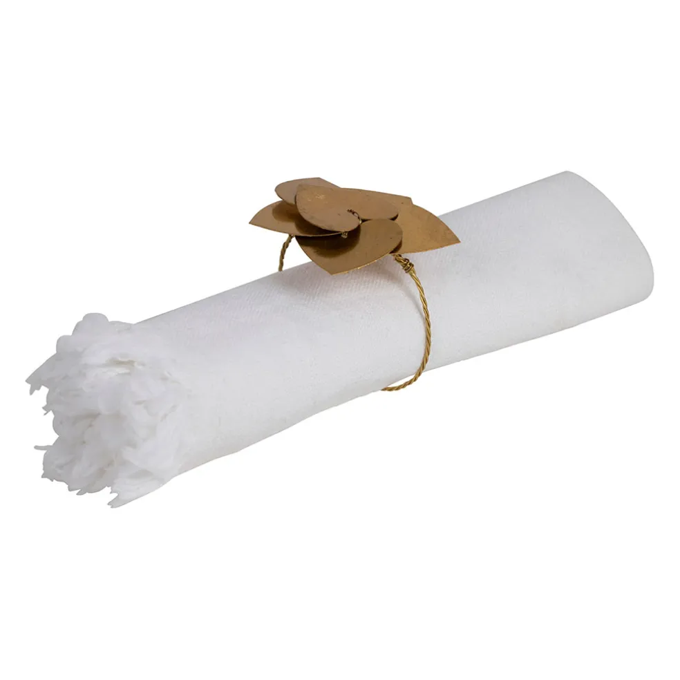 Rond de serviette cœur en laiton doré - Dulsine