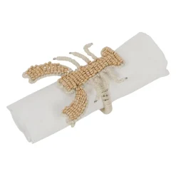 Rond de serviette en manguier et coton naturel - homard