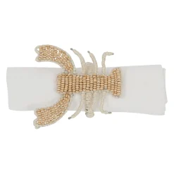 Rond de serviette en manguier et coton naturel - homard