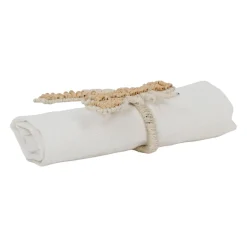 Rond de serviette en manguier et coton naturel - homard