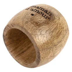 Rond de serviette maman en manguier naturel - Famille