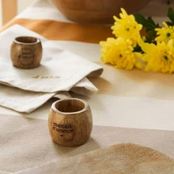 Rond de serviette maman en manguier naturel - Famille