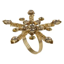 Rond serviette doré d9x5cm - Flocon