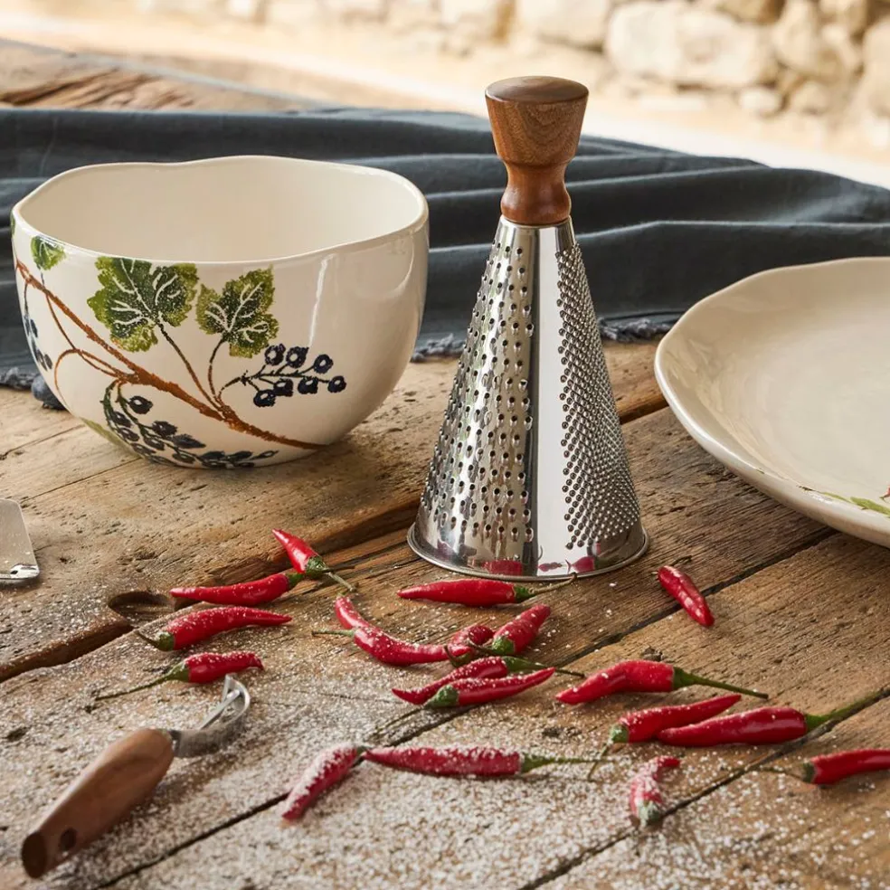 Râpe ronde en inox et bois naturel - Ablis