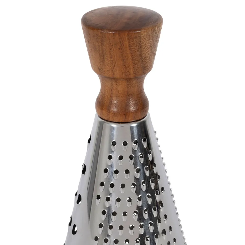 Râpe ronde en inox et bois naturel - Ablis