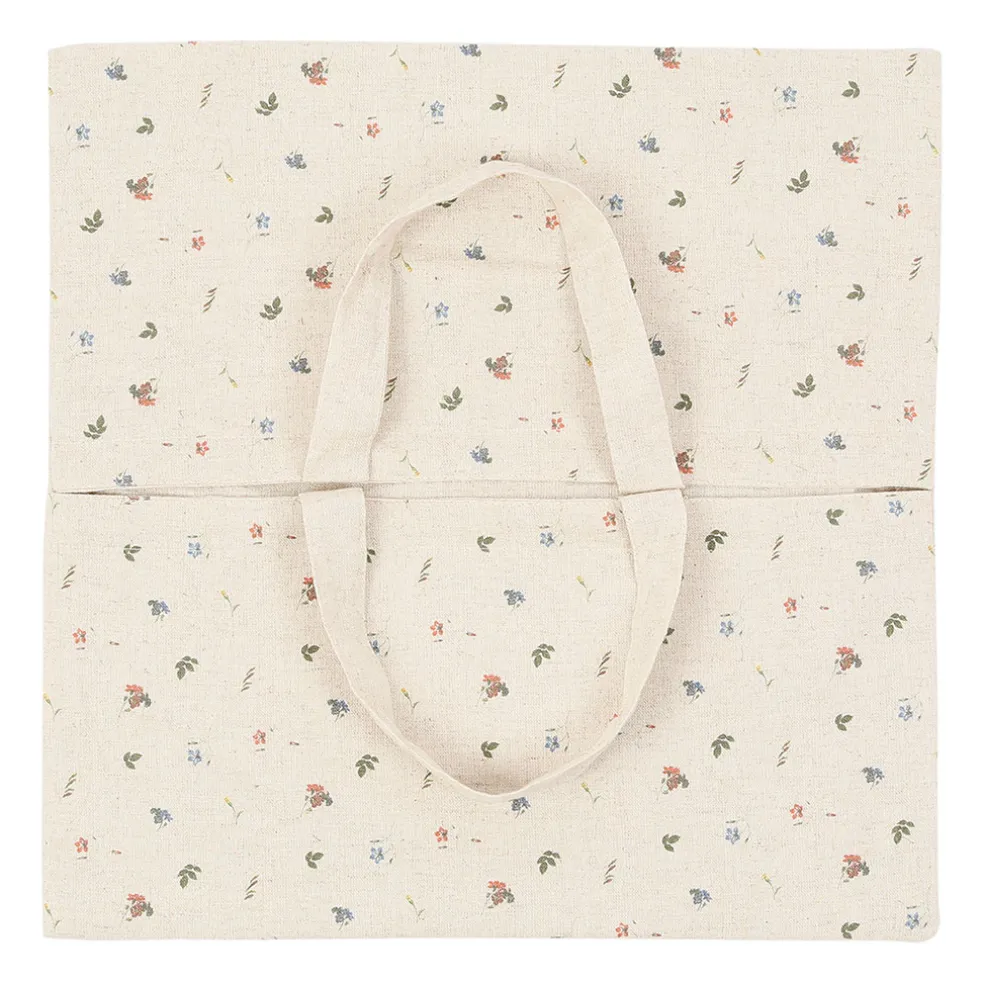 Sac à tarte en lin et coton naturel - P'tite Fleur