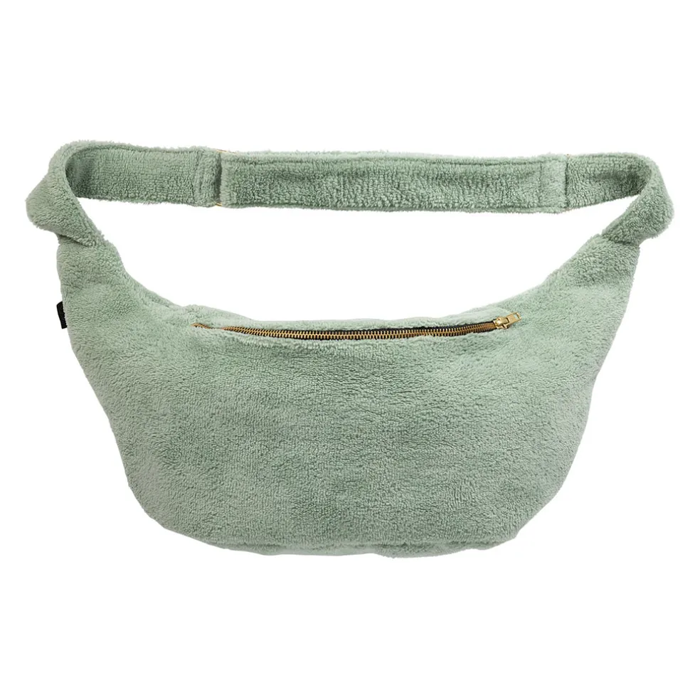 Sac banane en velours celadon - St Tropez