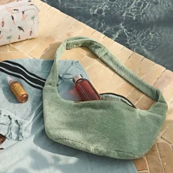 Sac banane en velours celadon - St Tropez