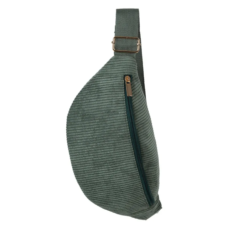 Sac banane en velours côtelé émeraude - Bananez