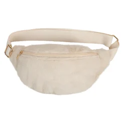 Sac banane fausse fourrure blanc - Bananez