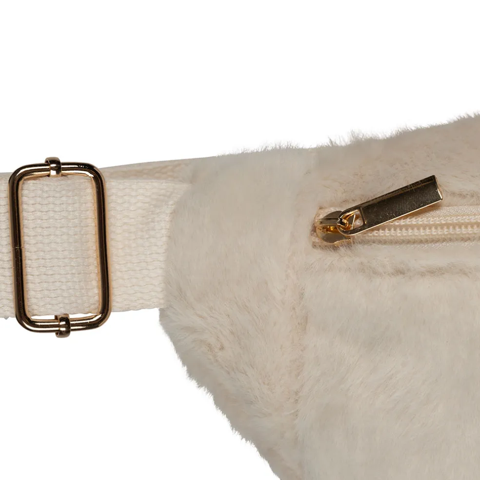 Sac banane fausse fourrure blanc - Bananez