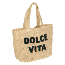 Sac brodé "dolce vita" en corde de papier - Lumi