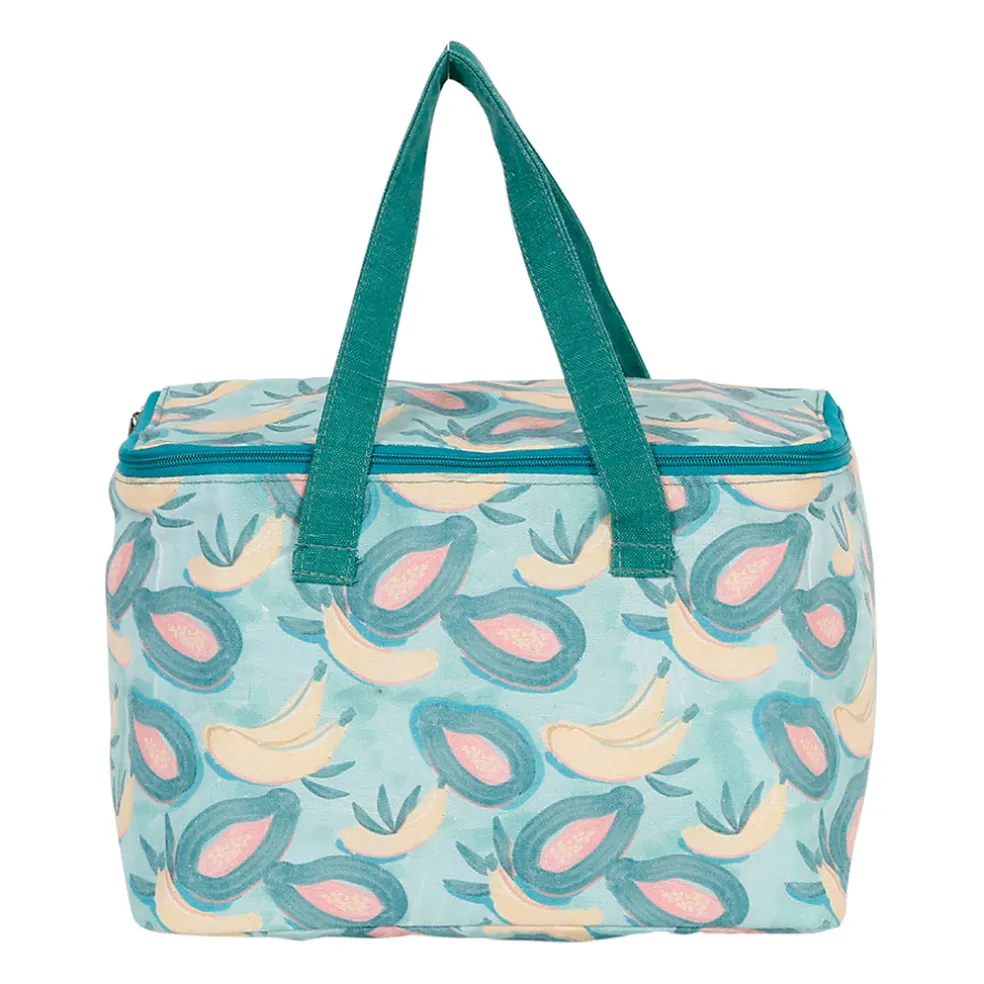Sac isotherme en tissu vert et jaune - Patchuca