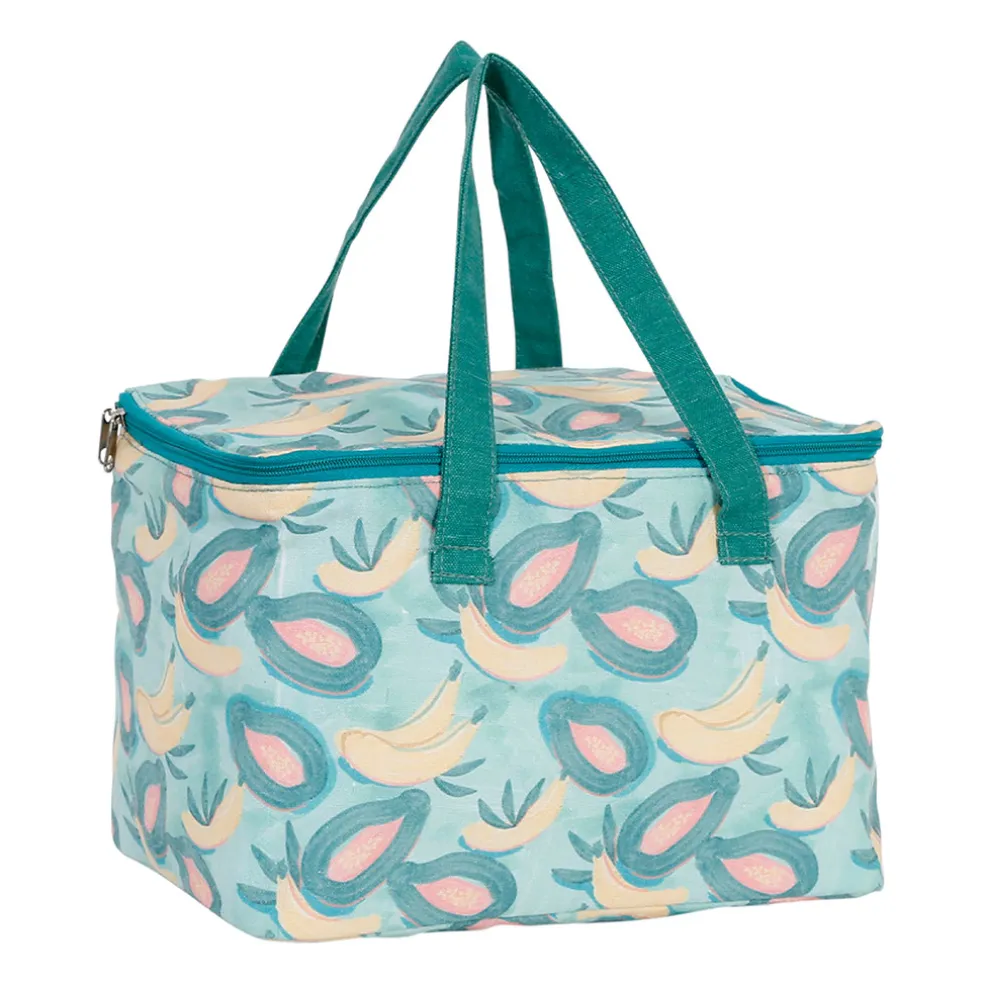 Sac isotherme en tissu vert et jaune - Patchuca