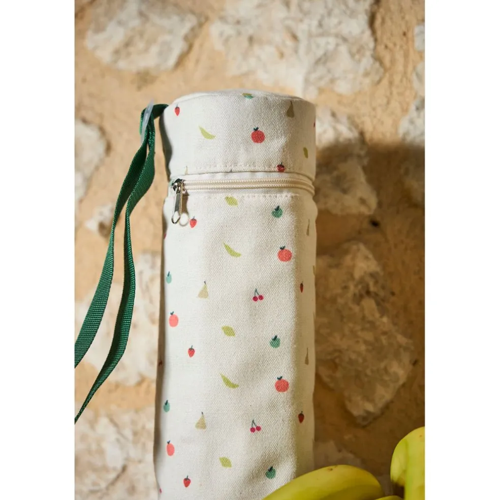 Sac isotherme pour bouteille en coton multicolore h31cm - Les fruits