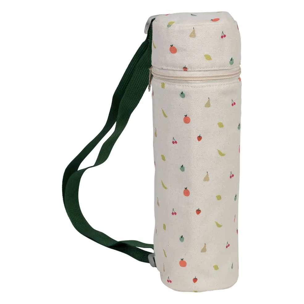Sac isotherme pour bouteille en coton multicolore h31cm - Les fruits