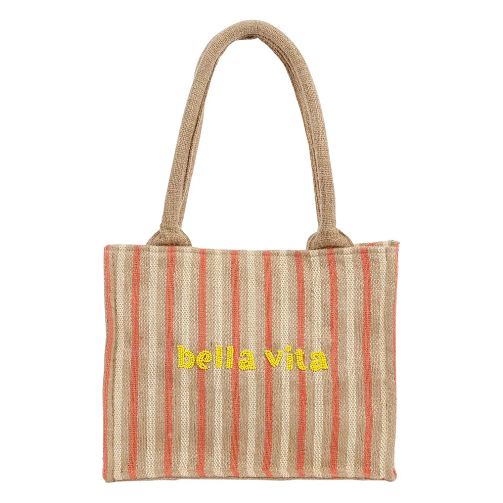 Sac "Bella Vita" en jute et coton naturel - Palma