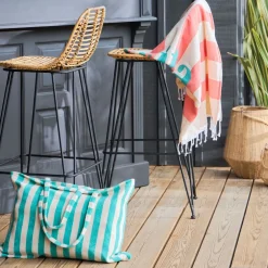 Sac tote bag en coton et polyester émeraude 55x40cm - Palma