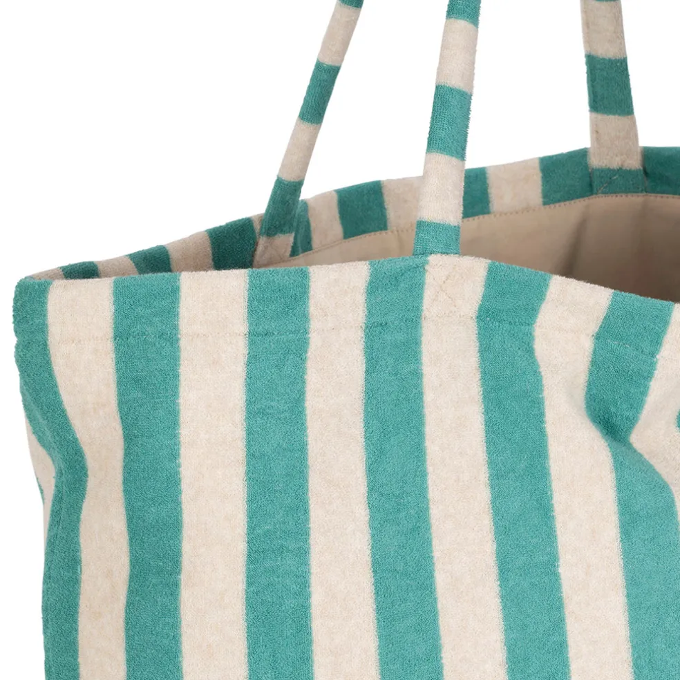 Sac tote bag en coton et polyester émeraude 55x40cm - Palma