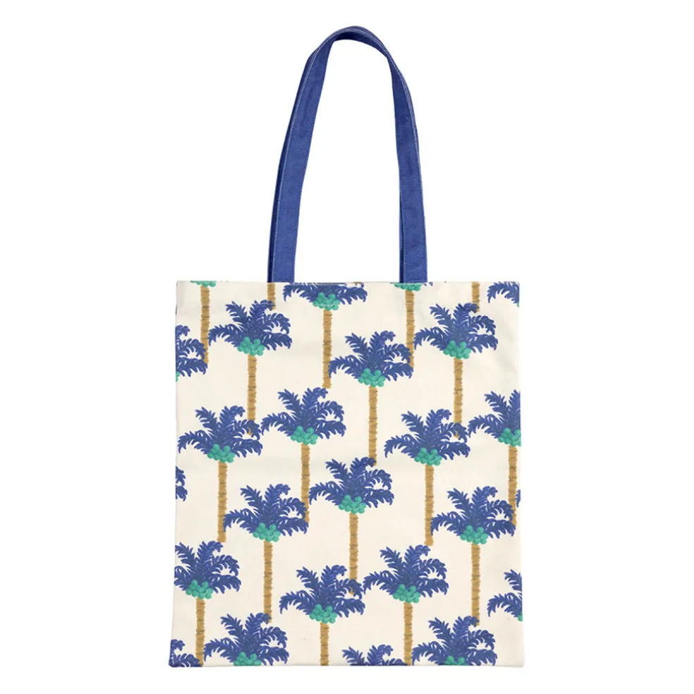 Sac tote bag en coton palmier indigo - Mocoa