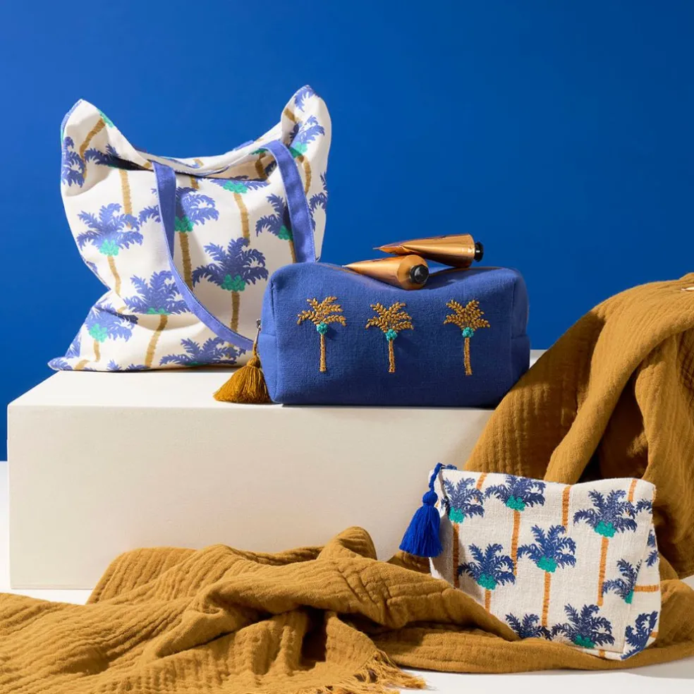 Sac tote bag en coton palmier indigo - Mocoa