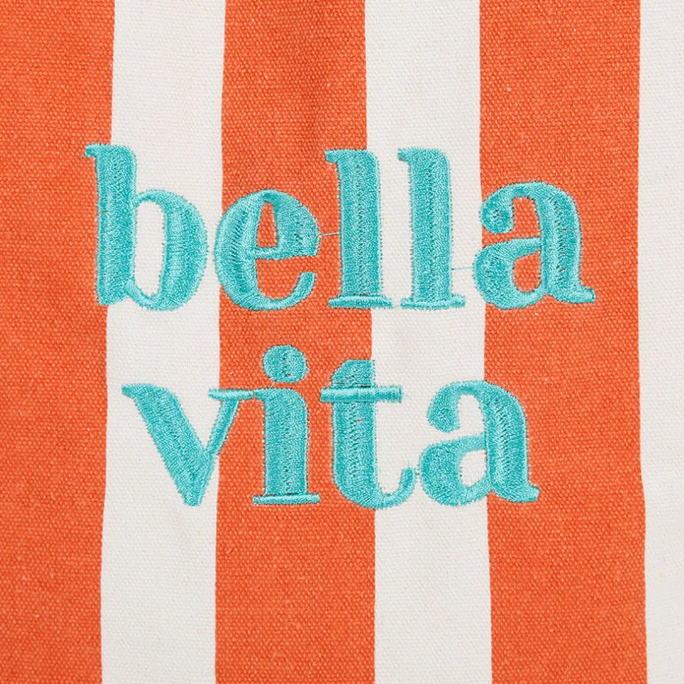 Sac tote bag en tissu corail et émeraude - Palma