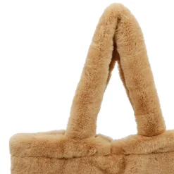 Sac tote bag peluché beige - Adalie