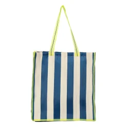 Sac tote bag rayé bleu, blanc et jaune - Palma