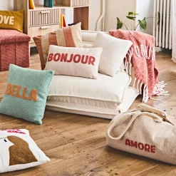 Sac weekend en bouclettes ecru - Funny