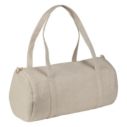 Sac week-end en en tissu et lin écru - Bowling