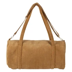 Sac weekend en tissu côtelé moutarde - Bowling