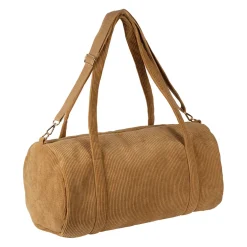 Sac weekend en tissu côtelé moutarde - Bowling