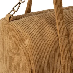 Sac weekend en tissu côtelé moutarde - Bowling