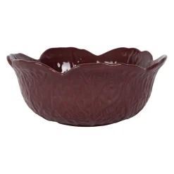 Saladier chou en grès aubergine d27cm - Chou