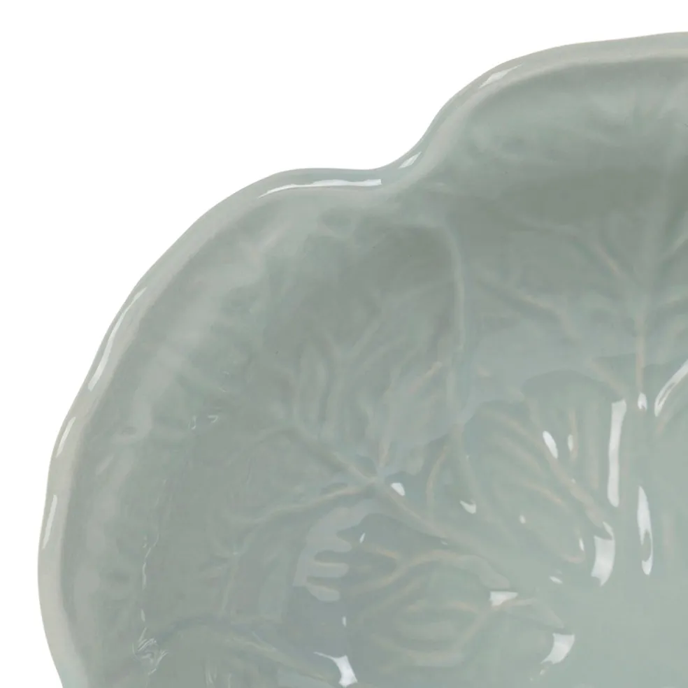 Saladier chou en grès vert d'eau d22cm