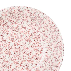 Saladier en faïence blanc et bordeaux - p'tites fleurs