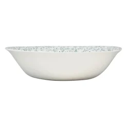 Saladier en faïence blanc et vert - p'tites fleurs