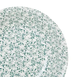 Saladier en faïence blanc et vert - p'tites fleurs