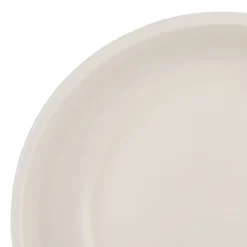 Saladier visage beige et brun en grès - terre brulée