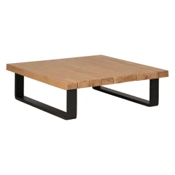 Salon de jardin d'angle en bois 5 places beige - Feros