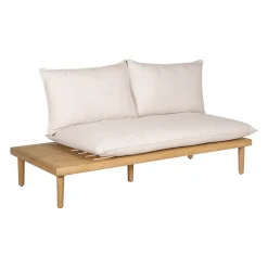 Salon de jardin en acacia 3 places avec table écru - Cirina